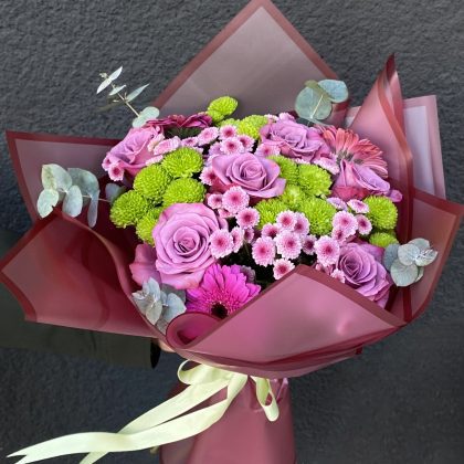 Krizantem ve Hollanda Gülleri Buketi