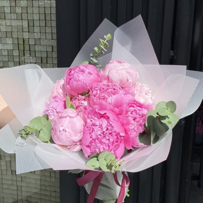 10 Adet Hollanda Üretimi Pembe Şakayık Buketi (Clove Flowers Tarzı)